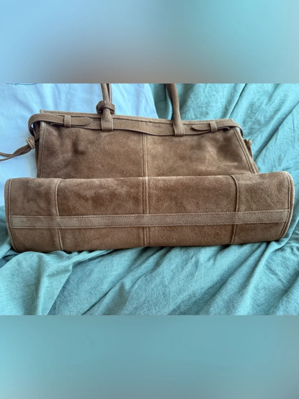 Prada Brown Bonnie Large Suede Handbag